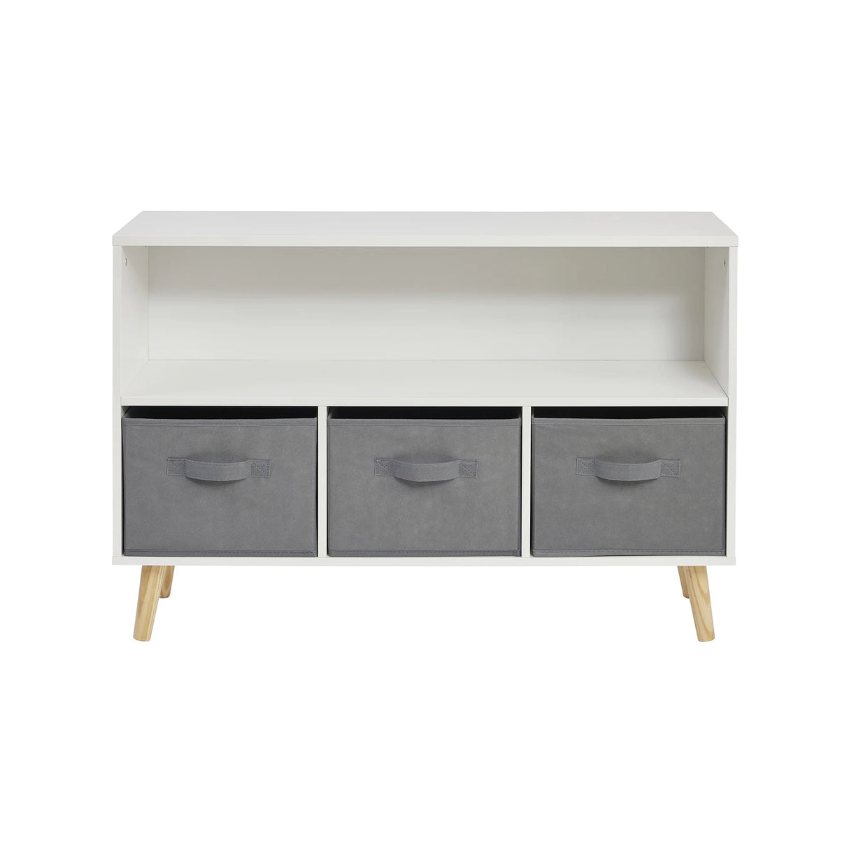 Kids Storage Shelf with Fabric Storage Bins