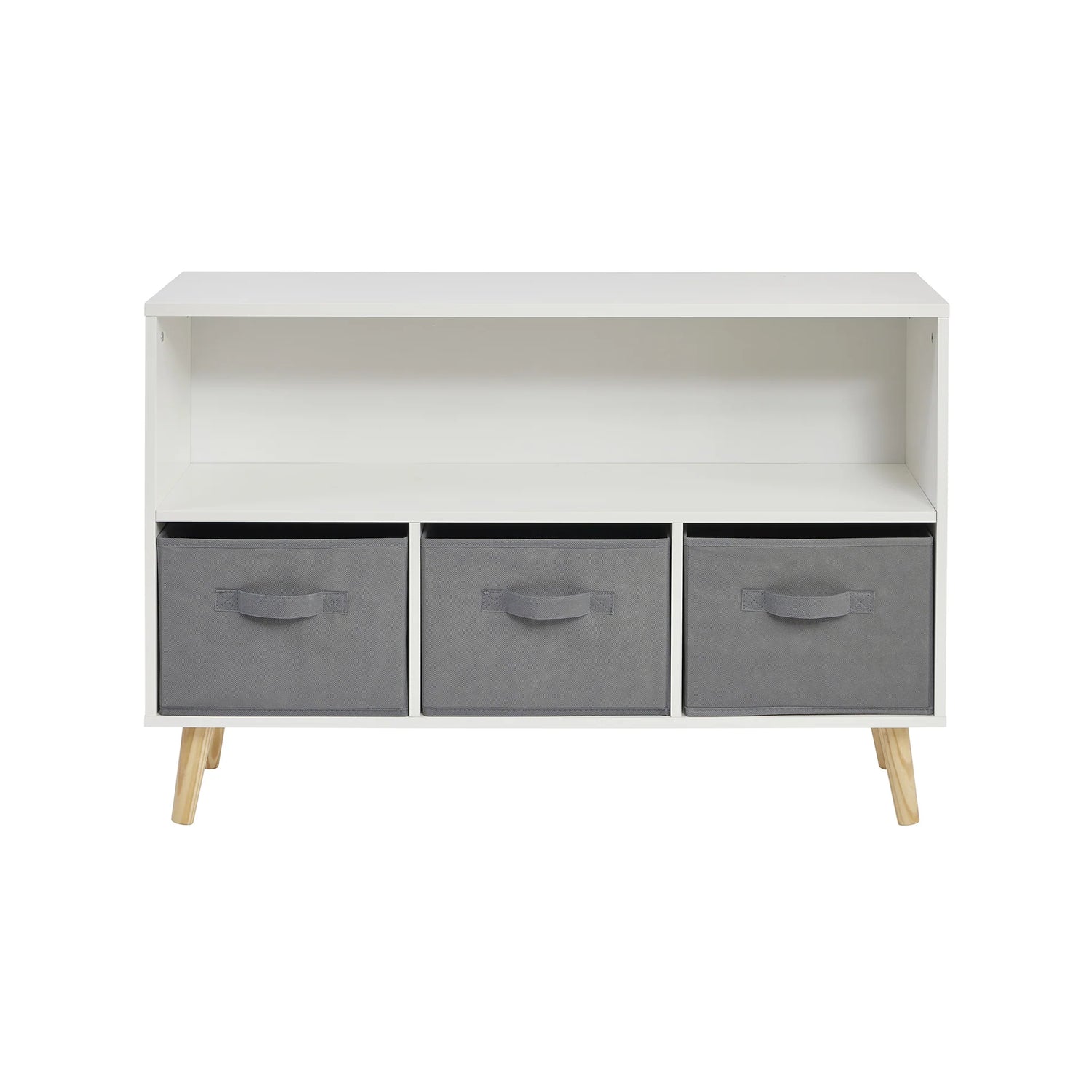 Kids Storage Shelf with Fabric Storage Bins