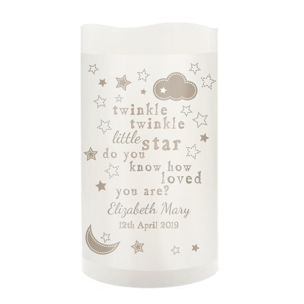 Twinkle Twinkle - Personalised Baby Nightlight Candle