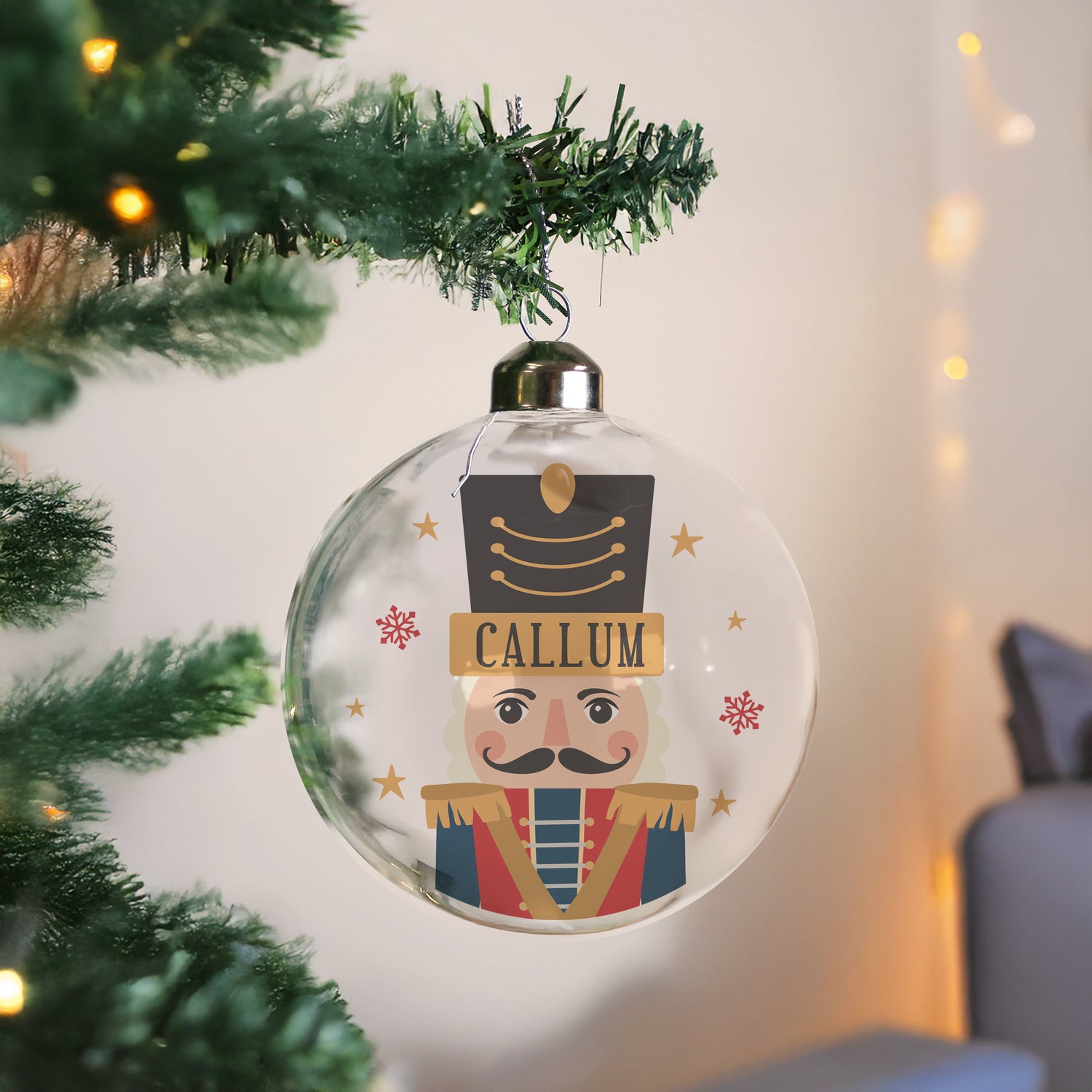 Nutcracker Glass Bauble - Personalised