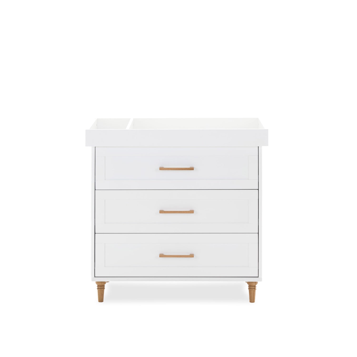 Orla Changing Unit - White with Oak Handles & Feet