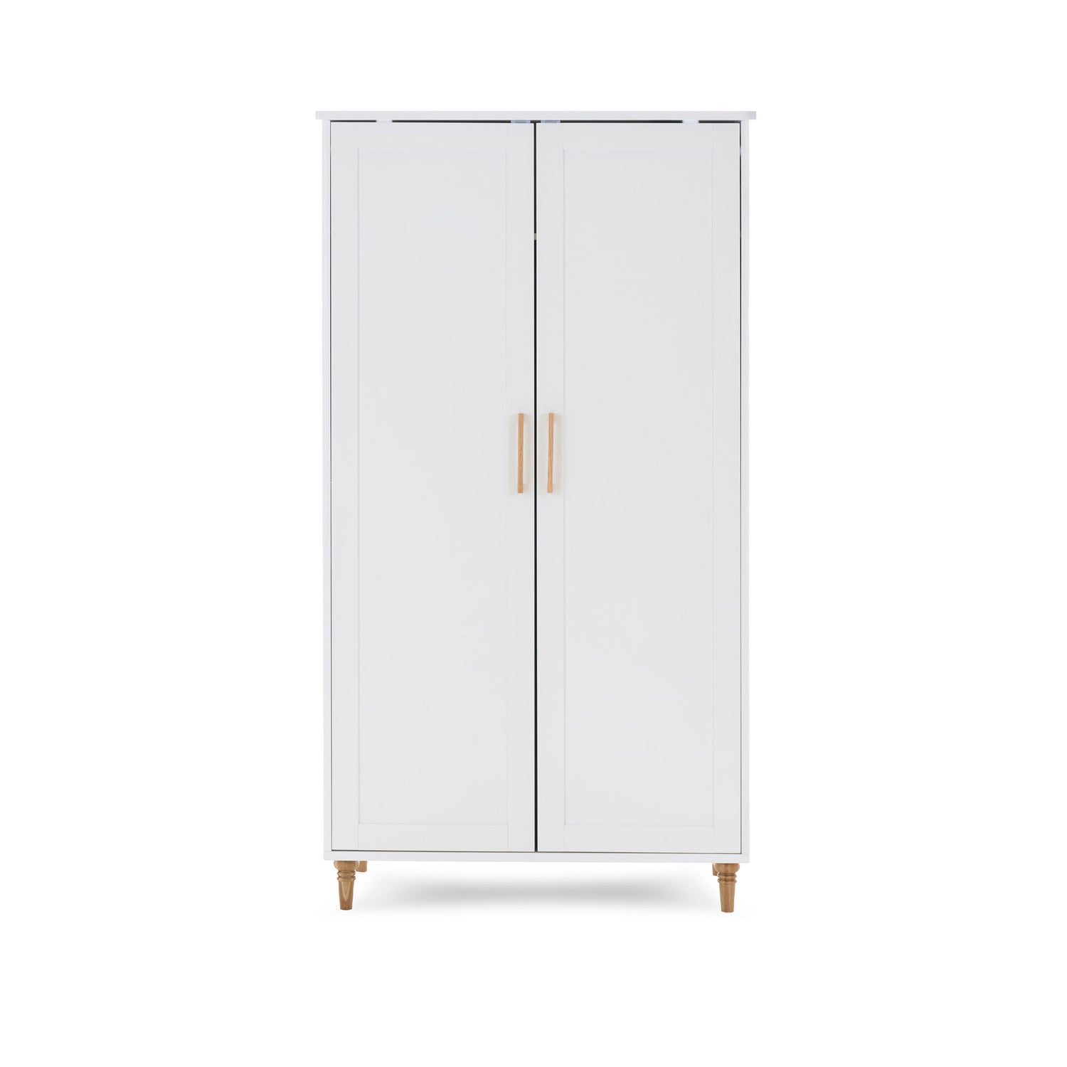 Orla Double Wardrobe - White with Oak Trim