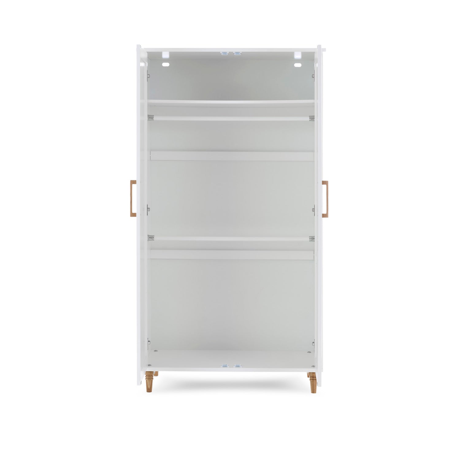 Orla Double Wardrobe - White with Oak Trim