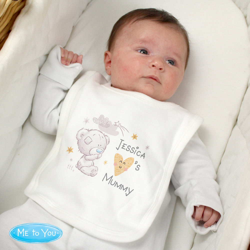 Tiny Tatty Teddy I heart Baby Bib - Personalised | 0 -3 Months