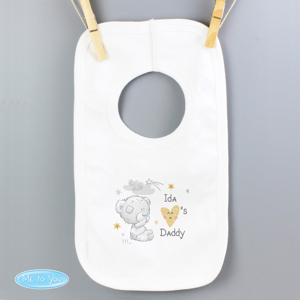 Tiny Tatty Teddy I heart Baby Bib - Personalised | 0 -3 Months
