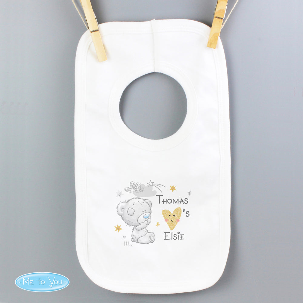 Tiny Tatty Teddy I heart Baby Bib - Personalised | 0 -3 Months