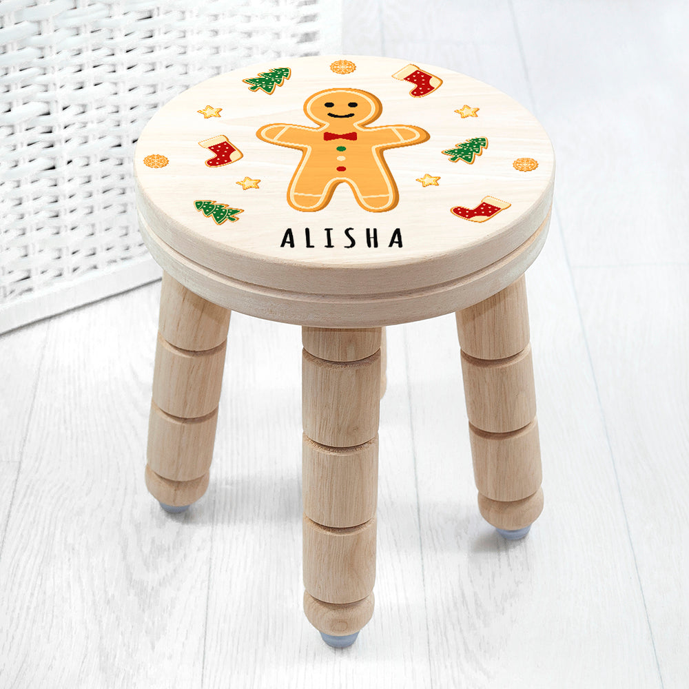 Gingerbread Wooden Stool - Personalised