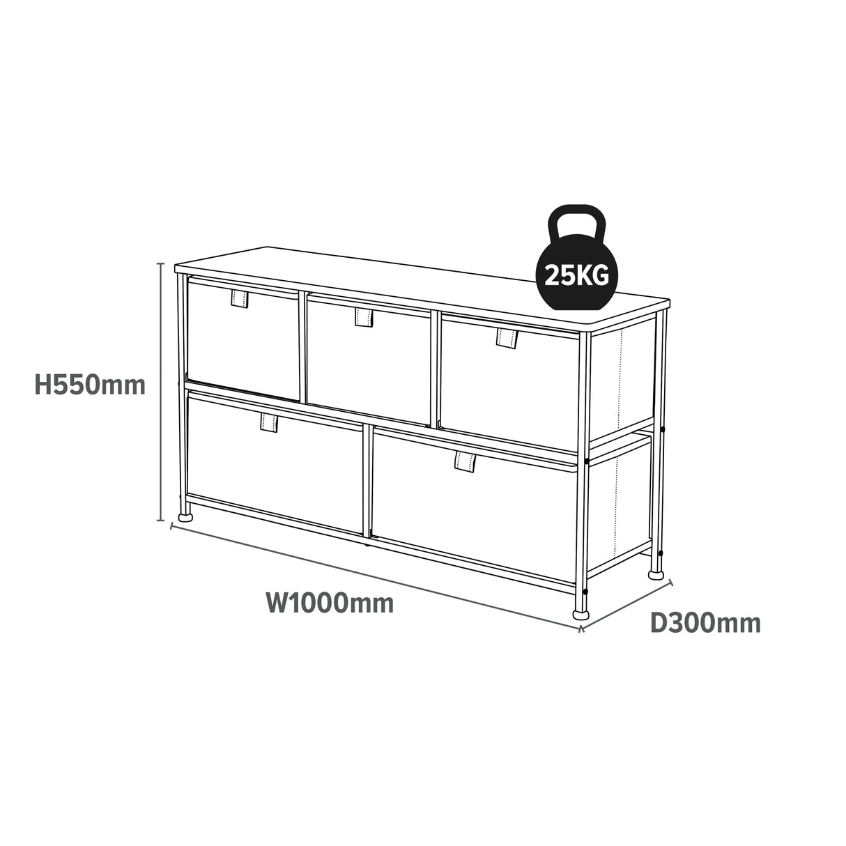Dinosaur 5 Drawer Storage Chest