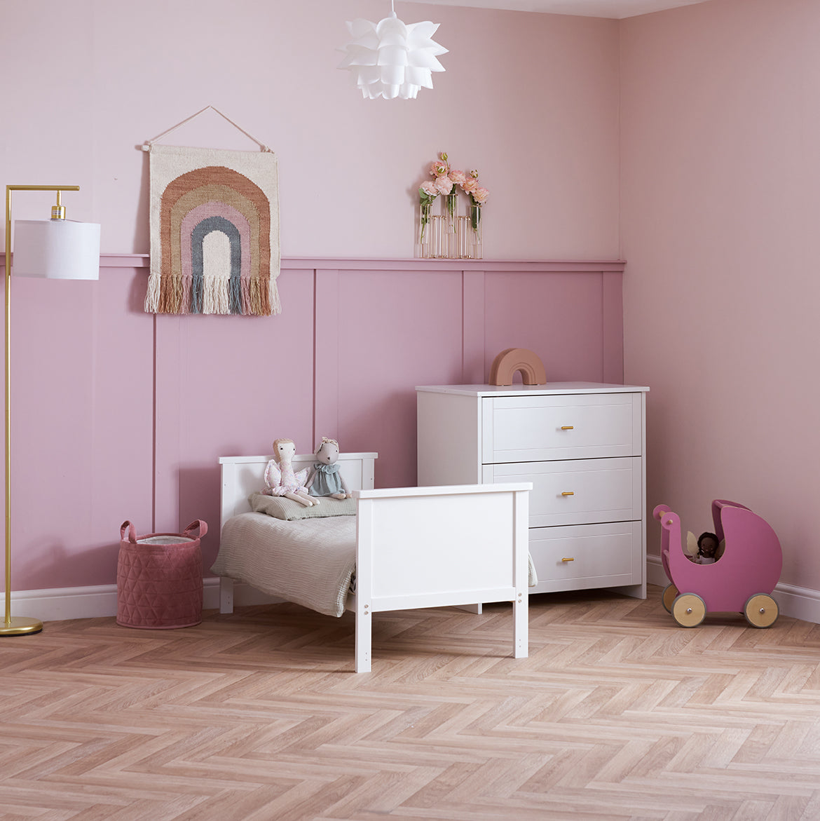 Evie 3 Piece Mini Nursery Set - White