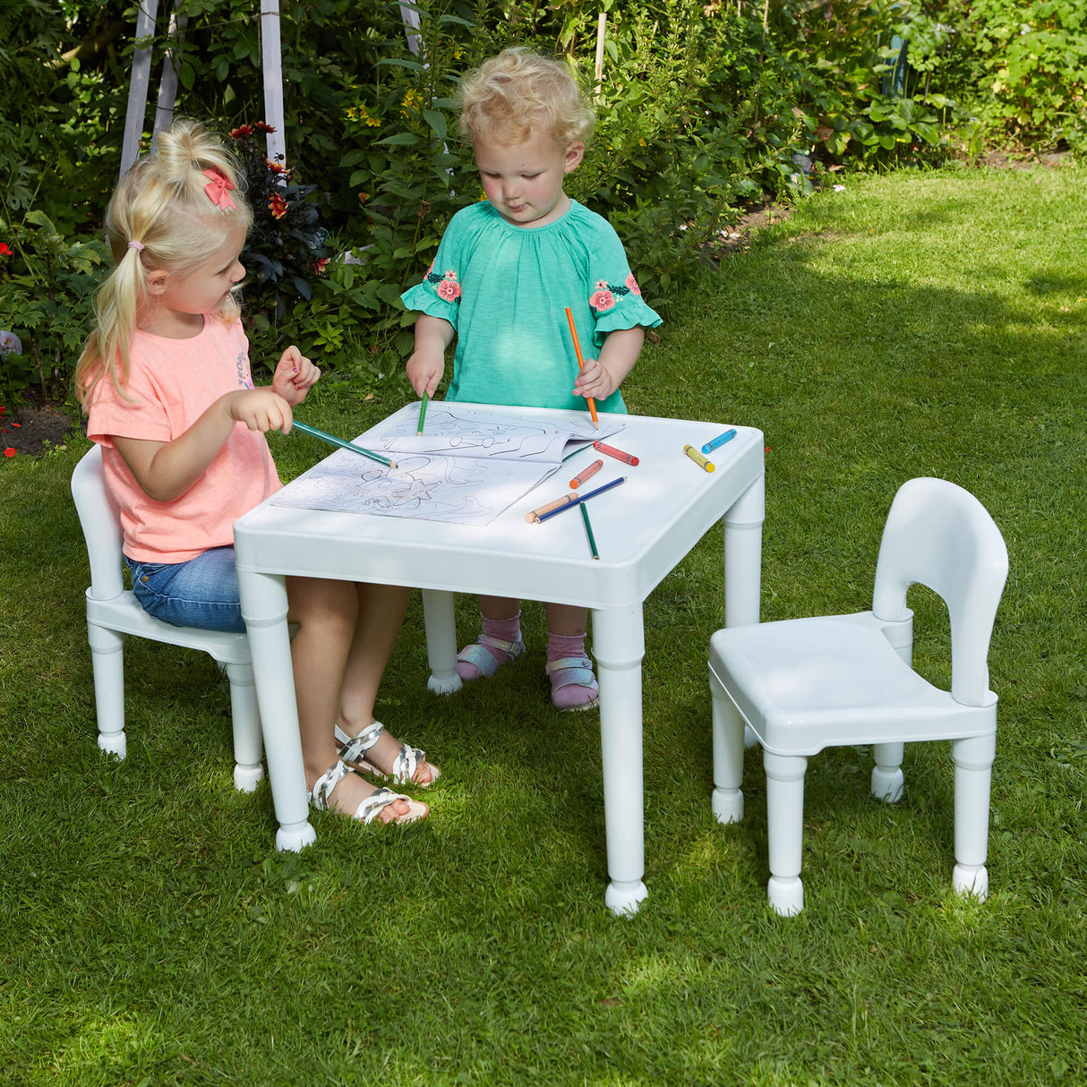 White Table & 2 Chair Set