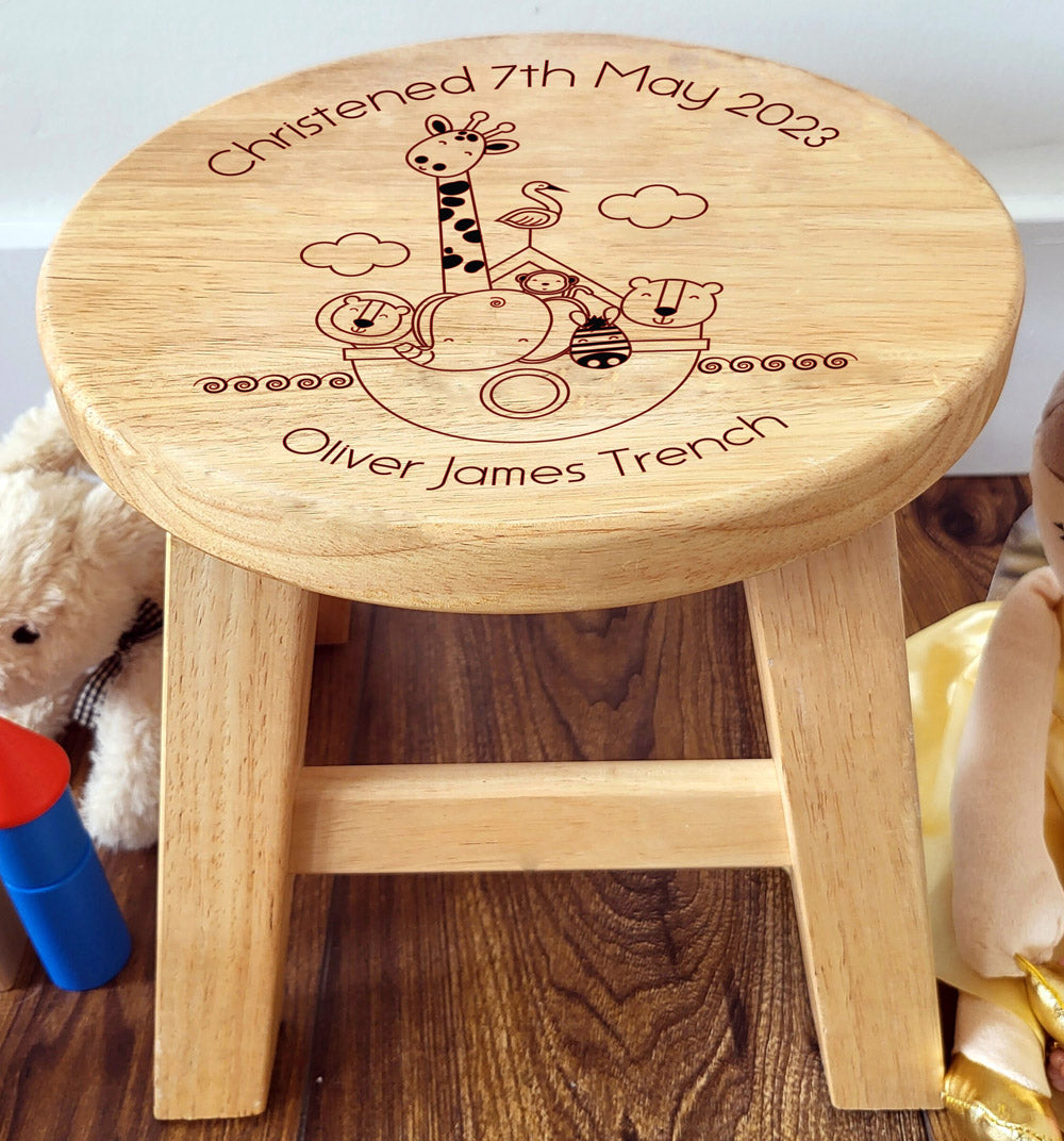 Noah's Ark Wooden Stool - Personalised