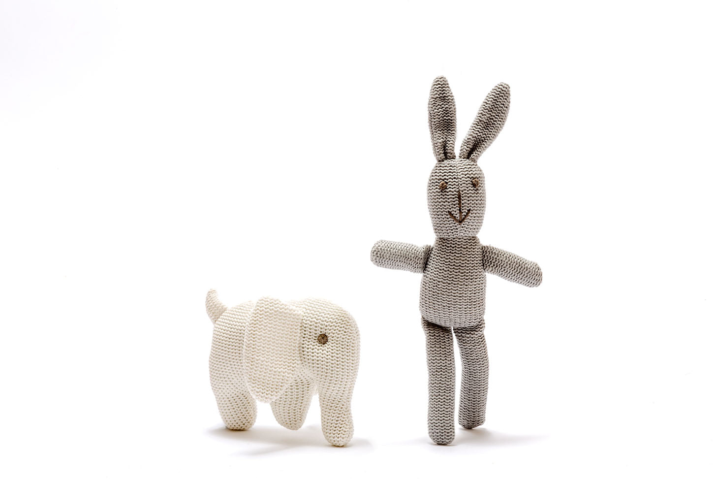 Bunny Baby Rattle Organic Cotton - Grey