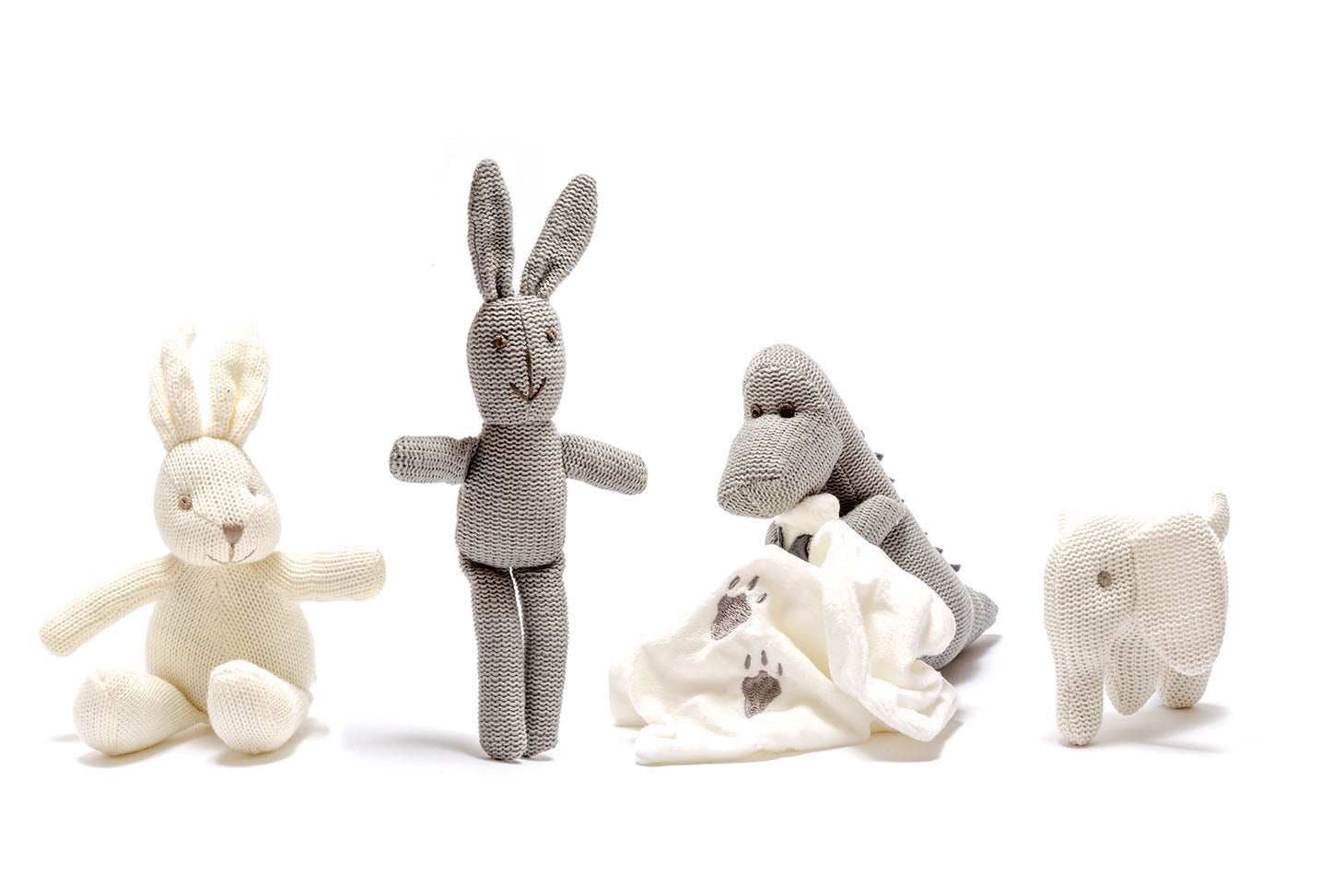 Bunny Baby Rattle Organic Cotton - Grey