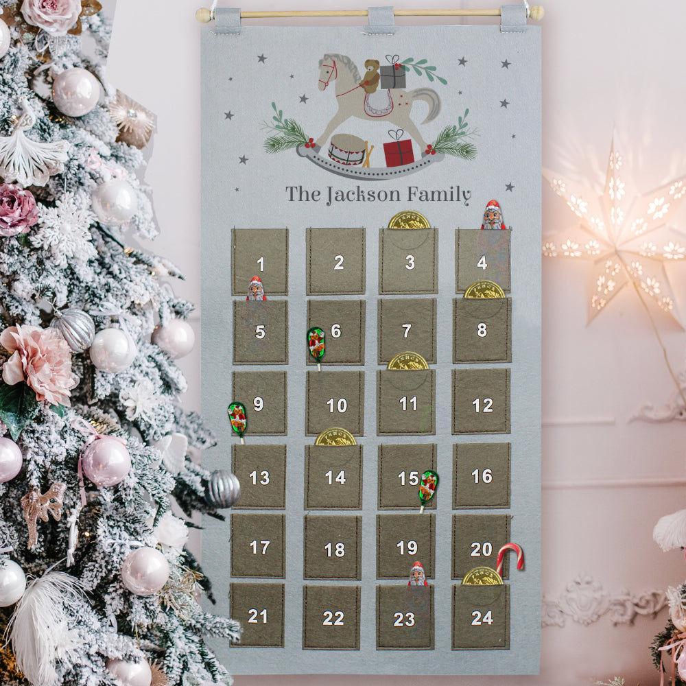 Rocking Horse Pocket Advent Calendar - Personalised