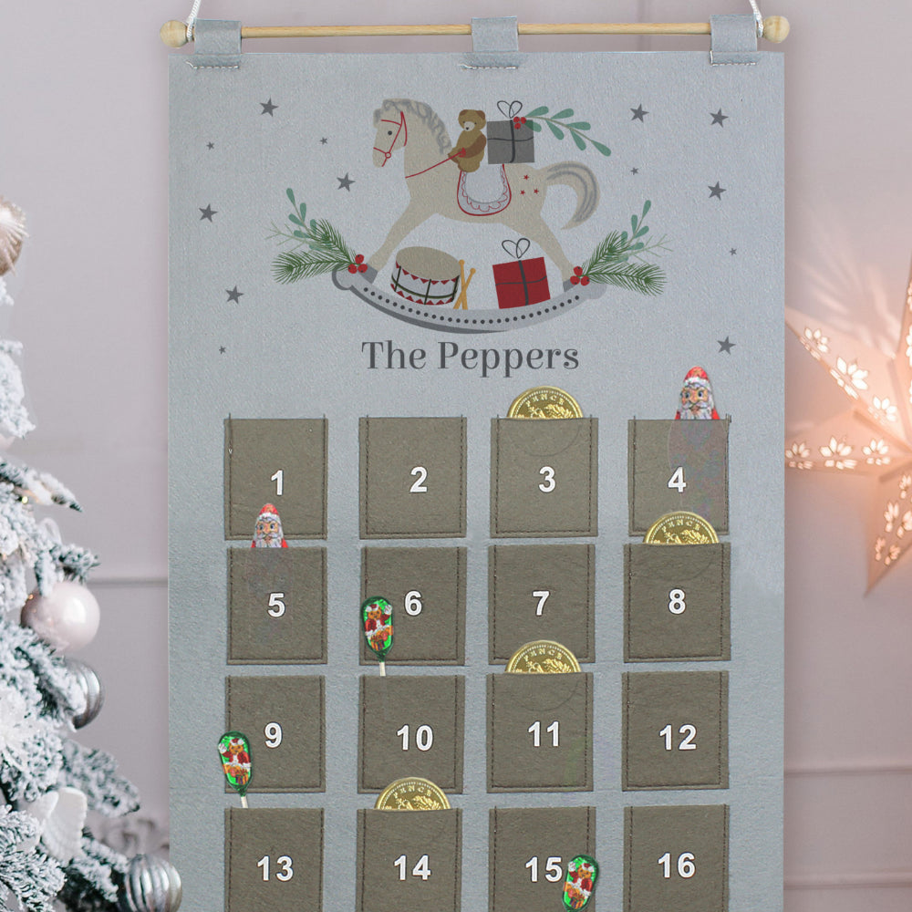 Rocking Horse Pocket Advent Calendar - Personalised
