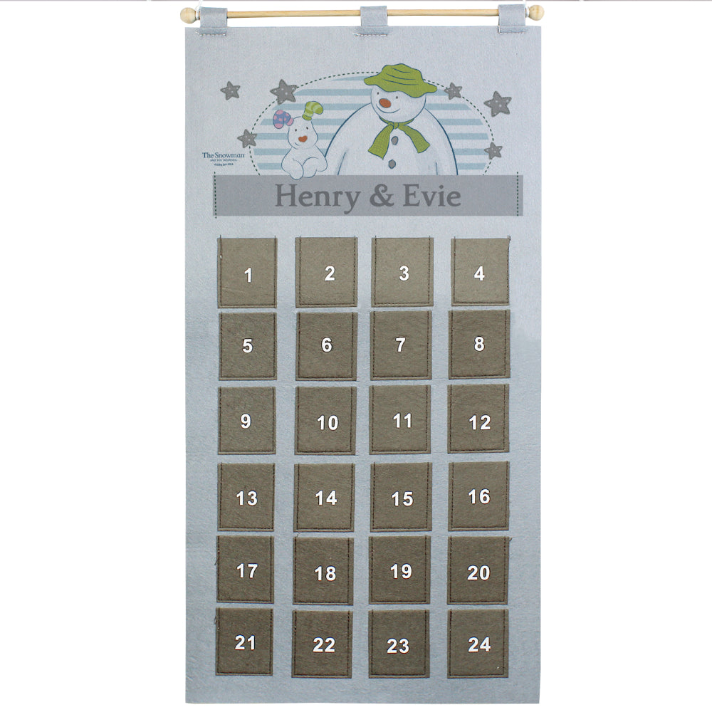 The Snowman & The Snowdog - Personalised Felt Advent Calendar
