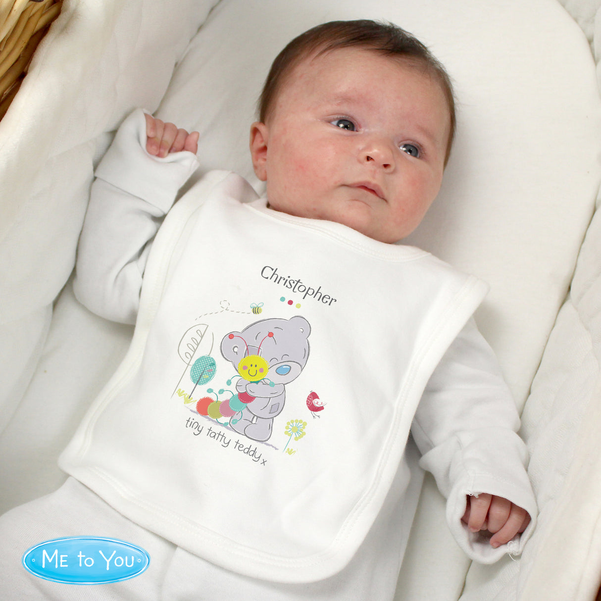 Tiny Tatty Cuddle Bug Baby Bib - Personalised | 0 -3 Months