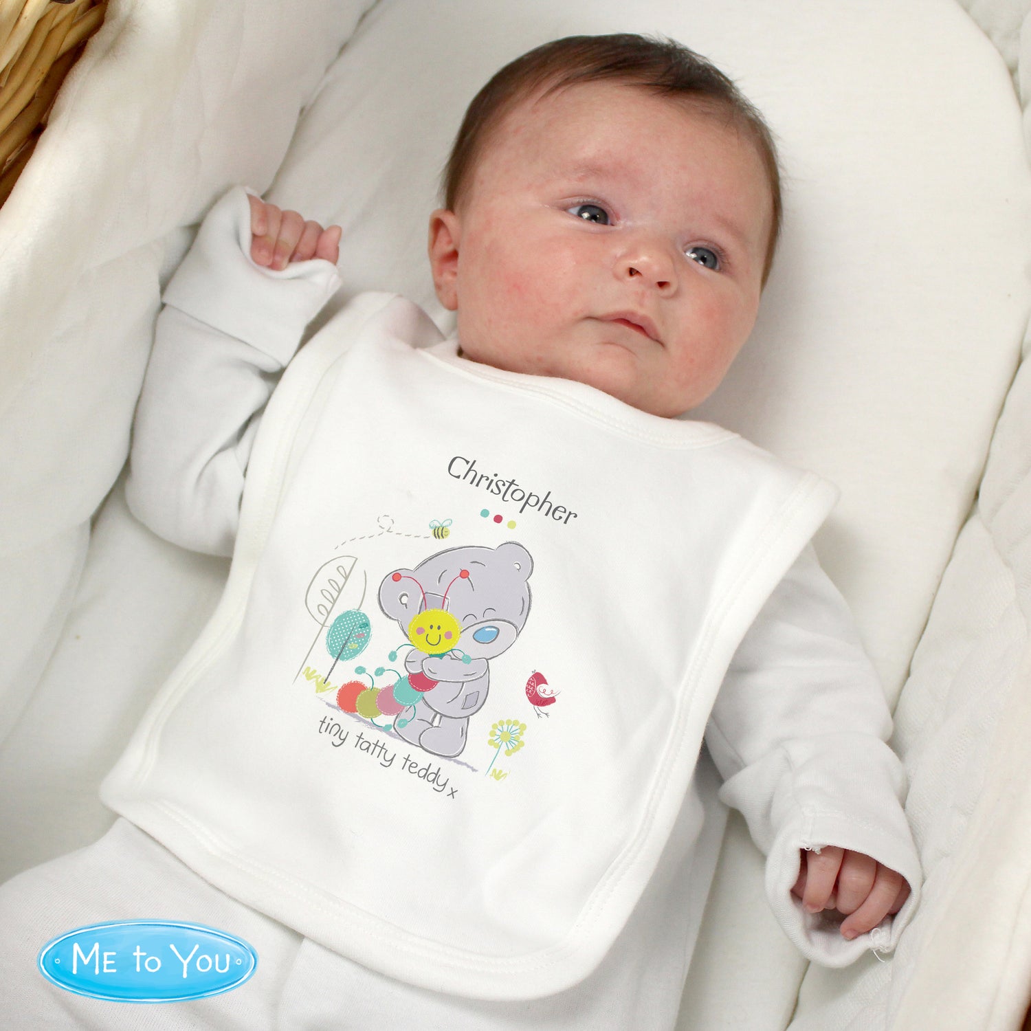 Tiny Tatty Cuddle Bug Baby Bib - Personalised | 0 -3 Months