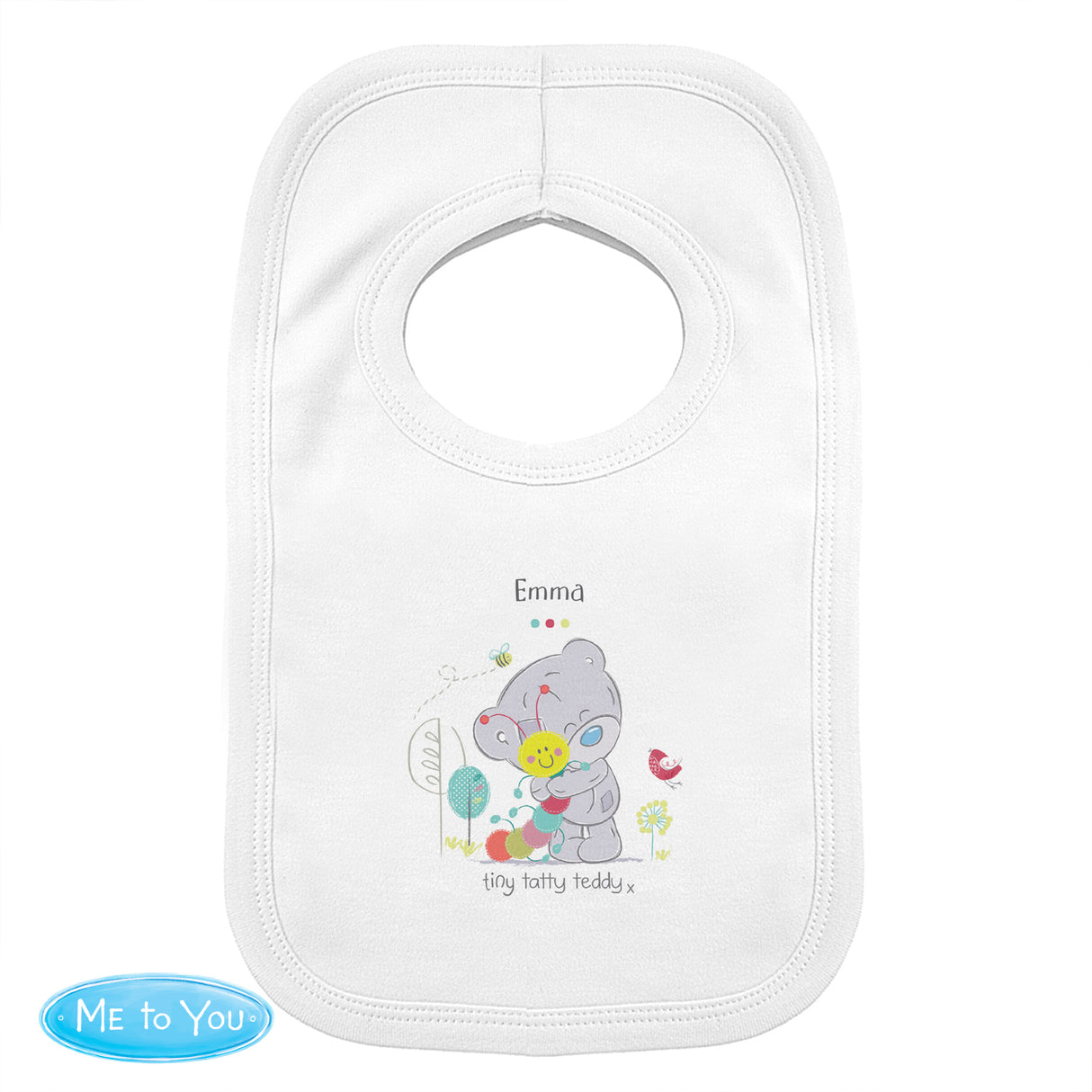 Tiny Tatty Cuddle Bug Baby Bib - Personalised | 0 -3 Months