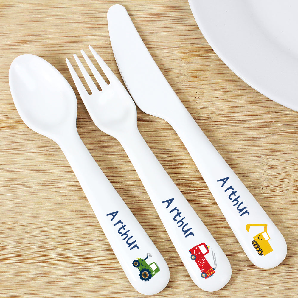 Vehicles 3 Piece Cutlery Set - Personalised
