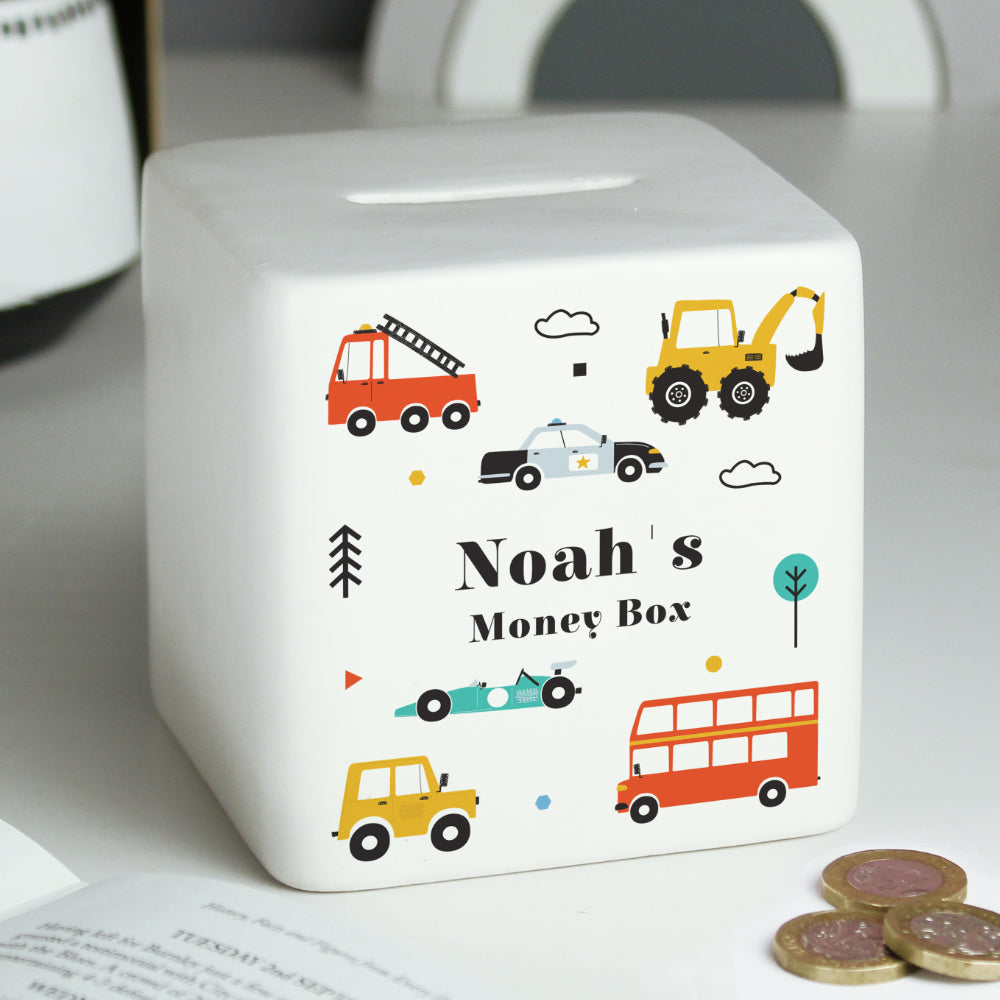 Vehicles Money Box - Personalised