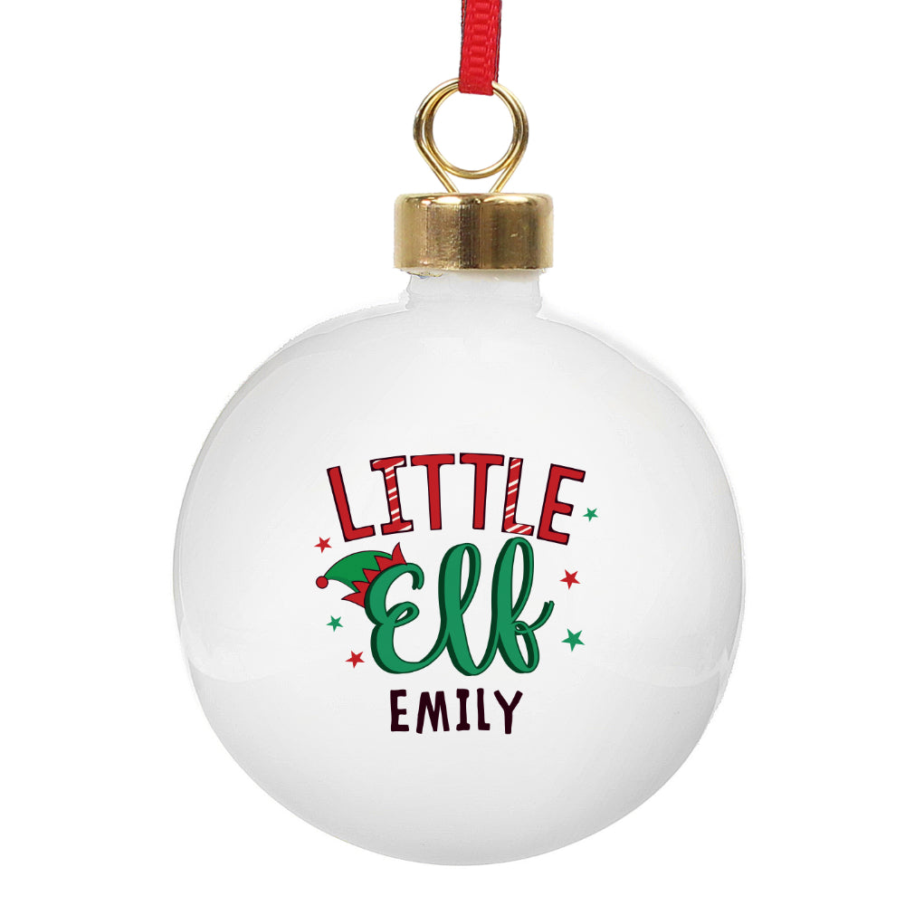 Little Elf - Personalised Christmas Bauble