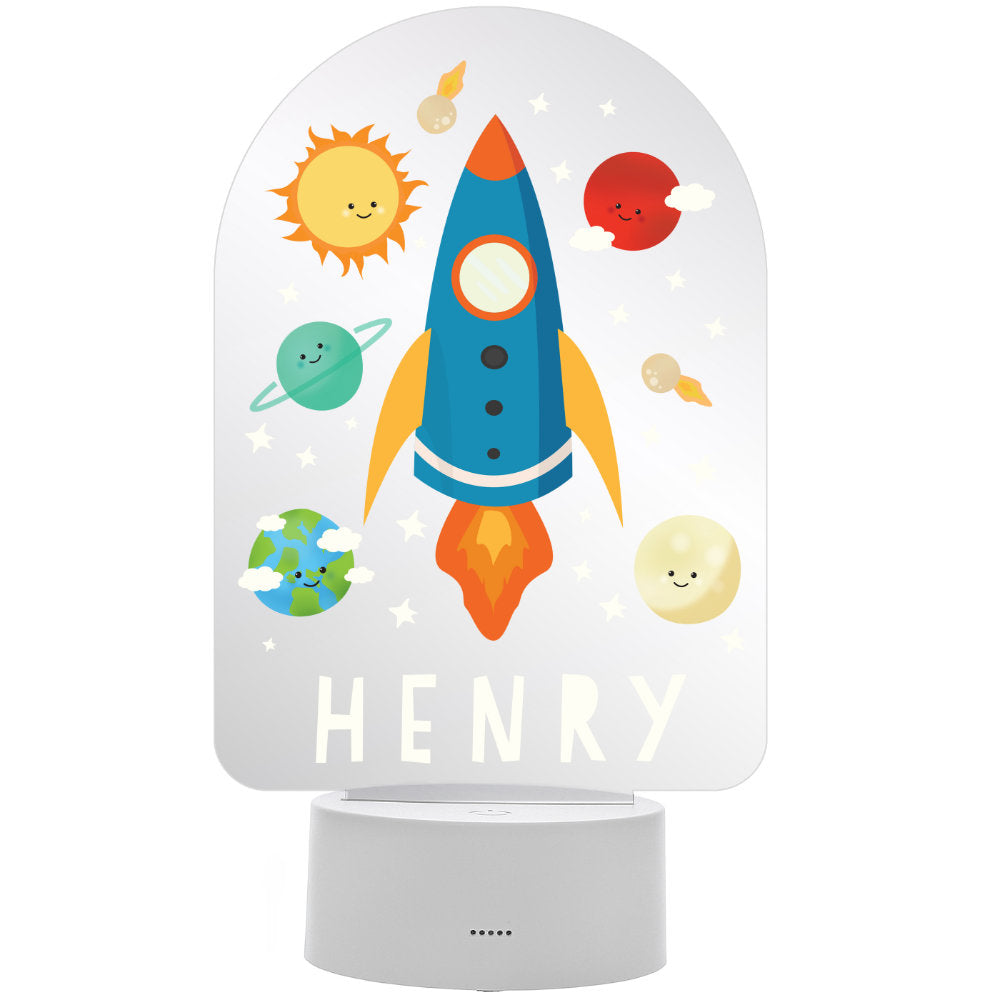 Personalised Space Rocket Nightlight
