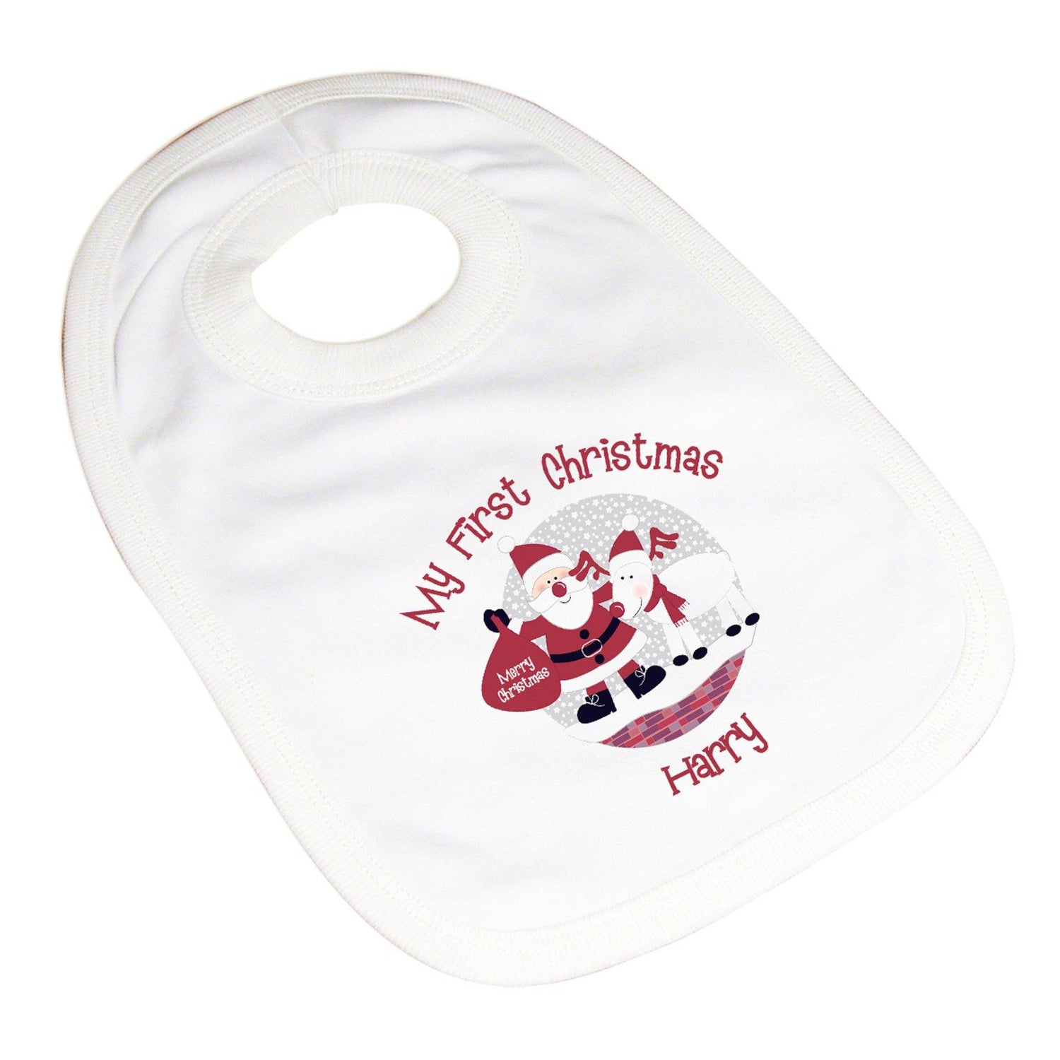 Santa - Personalised My First Christmas Bib - Junior Bambinos