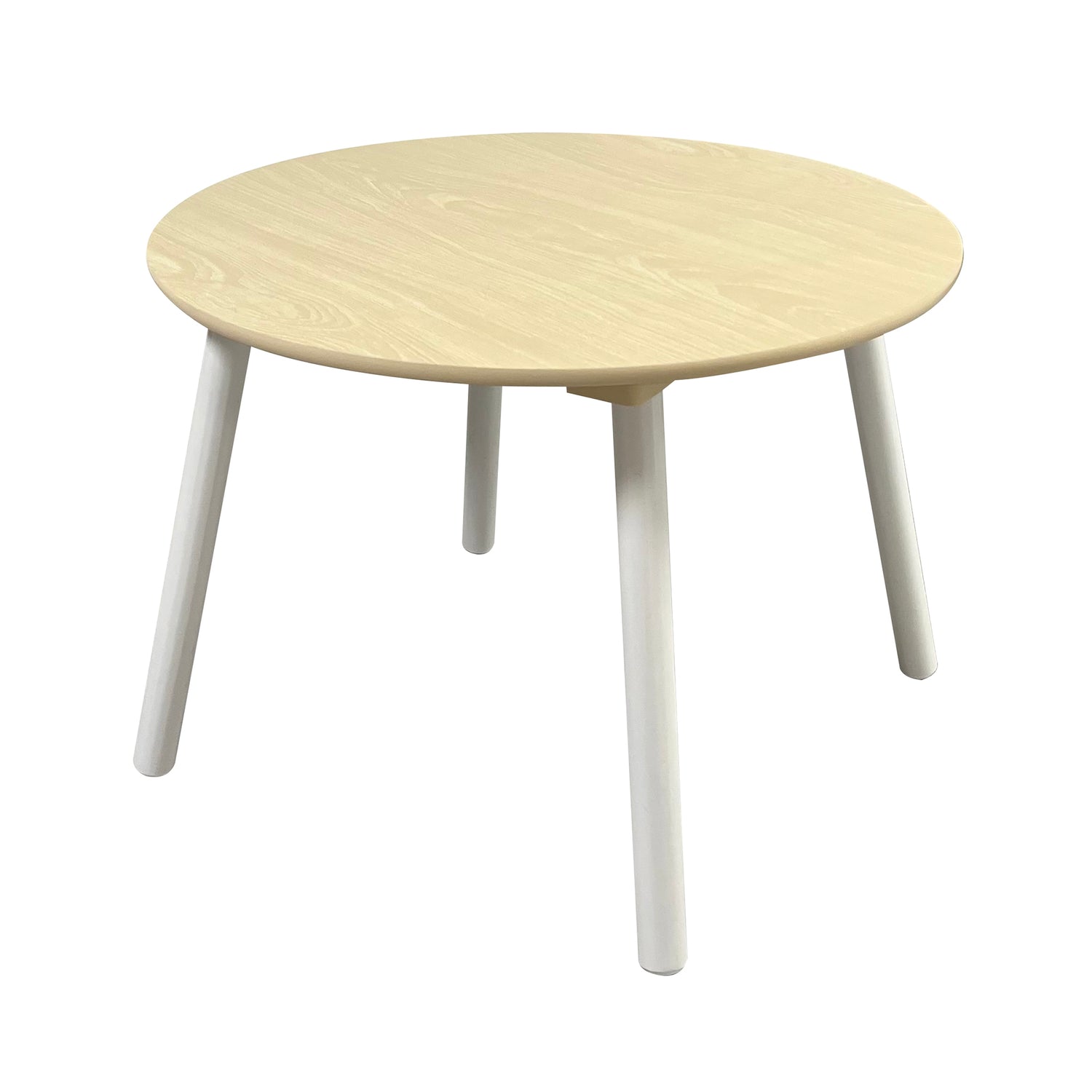 Round Table & 2 Chair Set - Natural & White