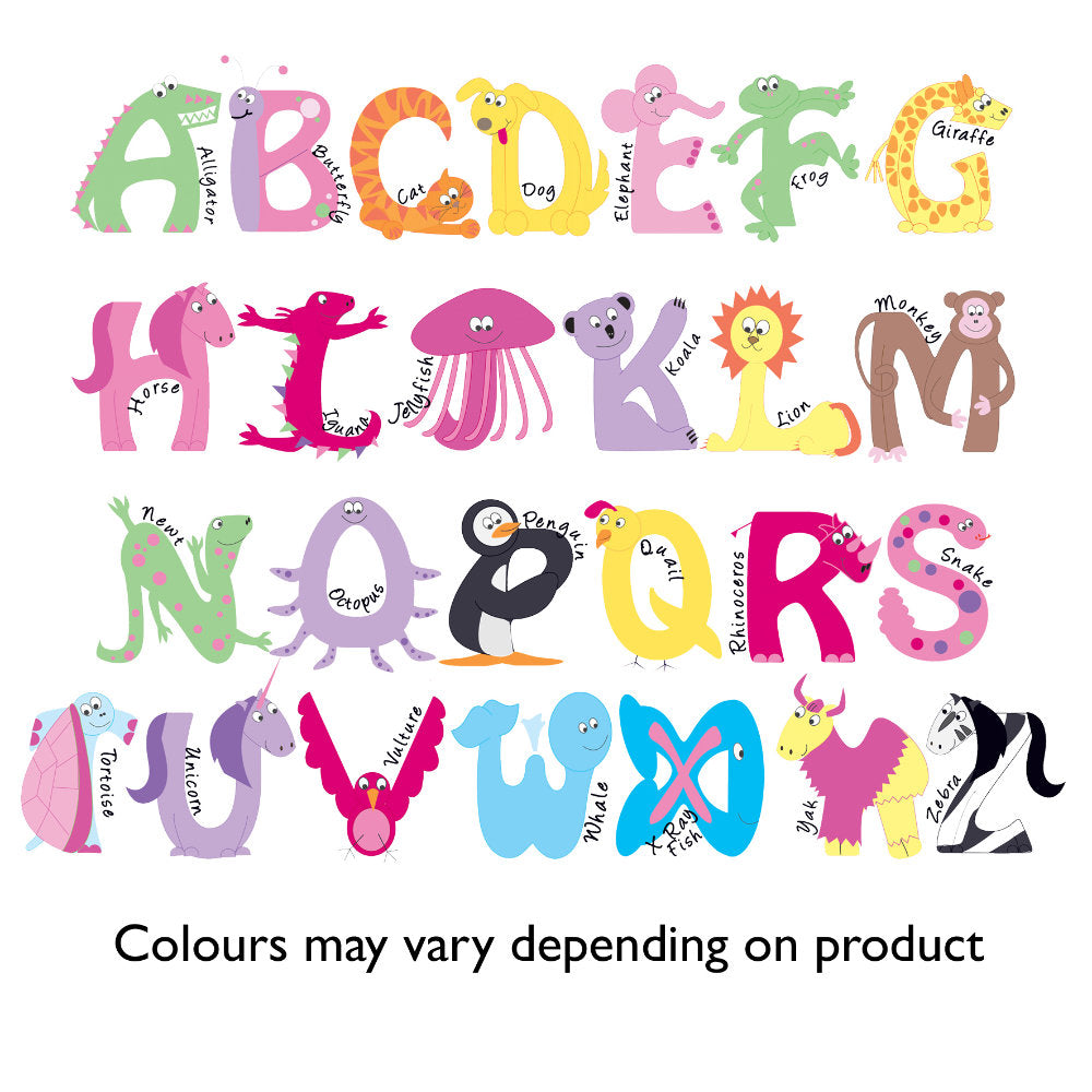 Animal Alphabet - Personalised Wall Clock - Personalised Memento Company - Junior Bambinos