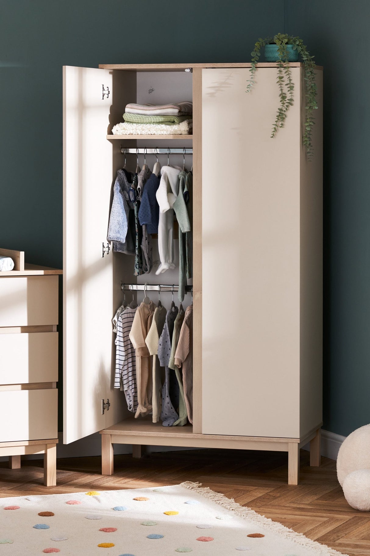 Astrid Double Nursery Wardrobe - Satin