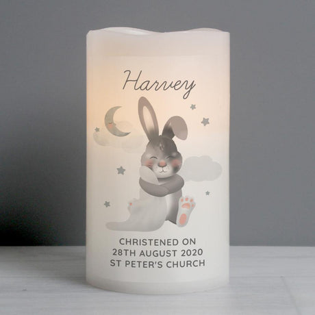 Baby Bunny - Personalised Baby LED Nightlight Candle - Junior Bambinos