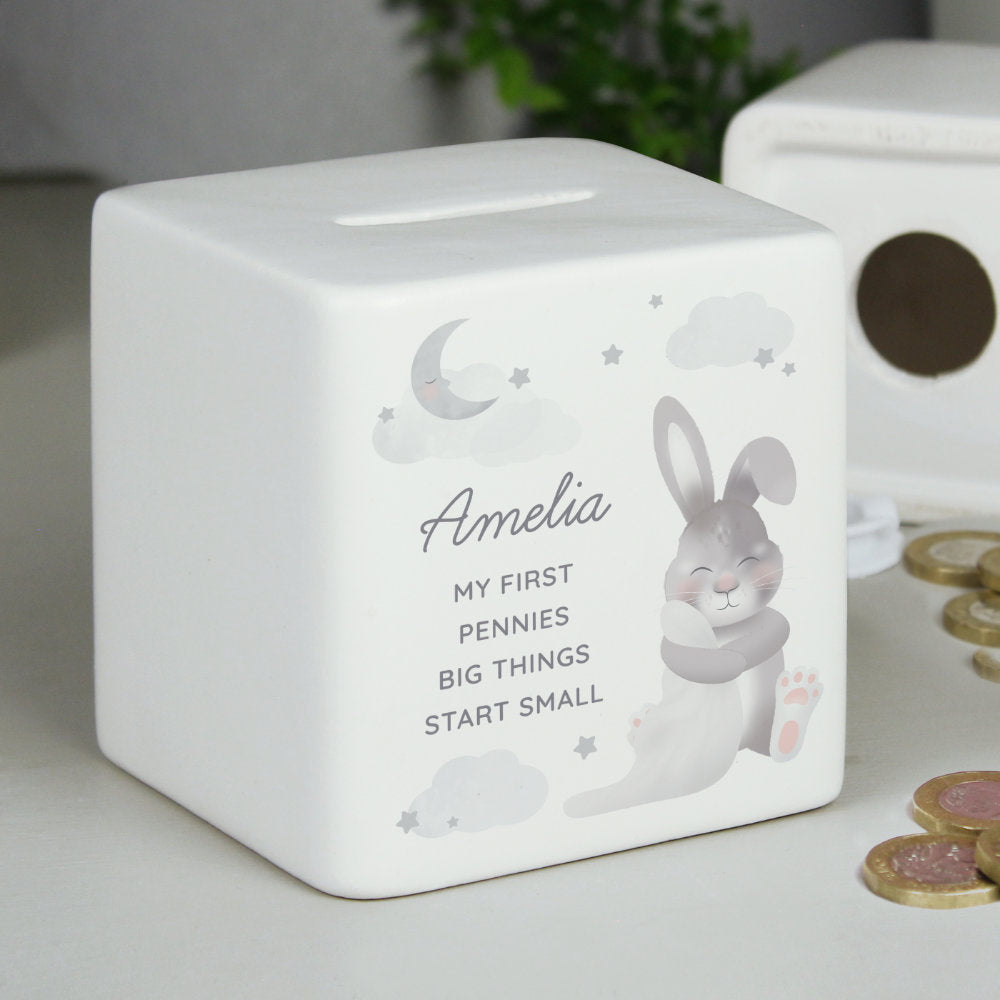 Baby Bunny Money Box - Personalised