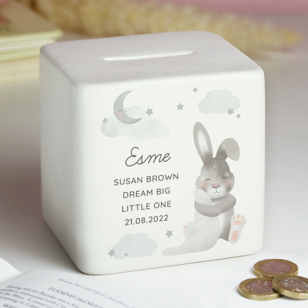 Baby Bunny Money Box - Personalised