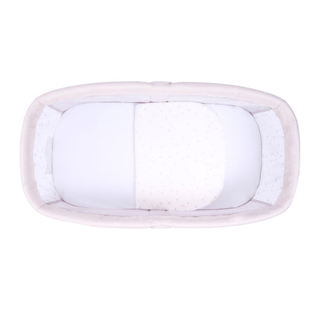 Overhead view of the Air Motion Gliding Crib in Cream