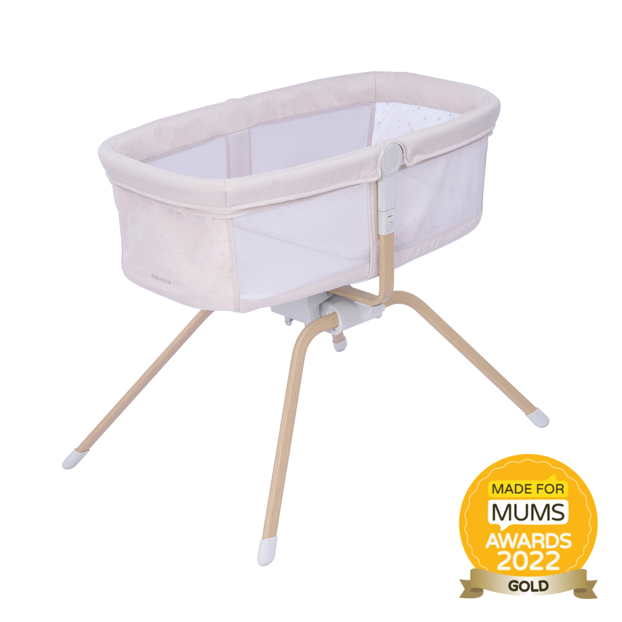 Baby Crib - Air Motion Gliding Crib in Cream from Babymore with MadeForMums Gold Award