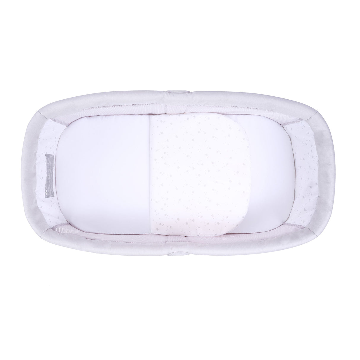 Overhead view of Babymore's Air Motion Gliding Crib