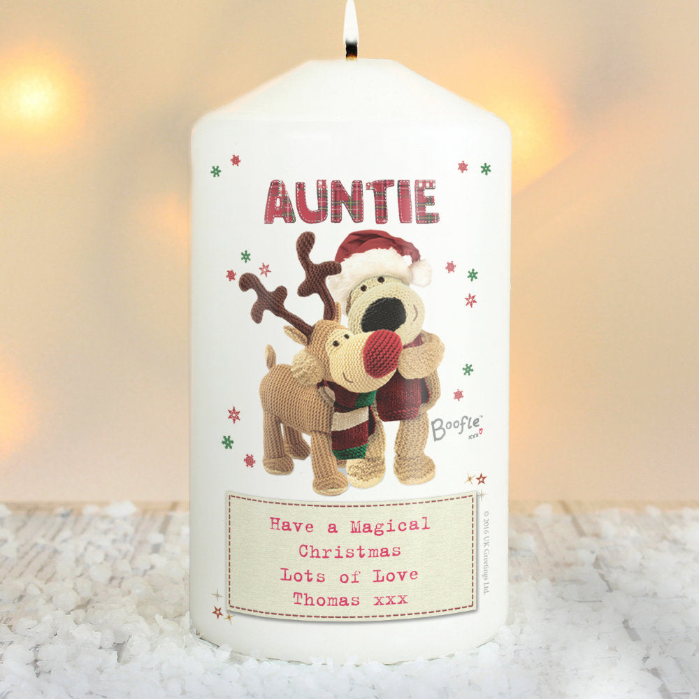 Boofle - Personalised Christmas Reindeer Candle - Personalised Memento Company - Junior Bambinos