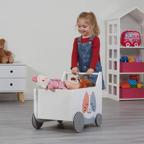 Cat & Dog Push Along Walker | Storage Cart - Liberty House Toys - Junior Bambinos