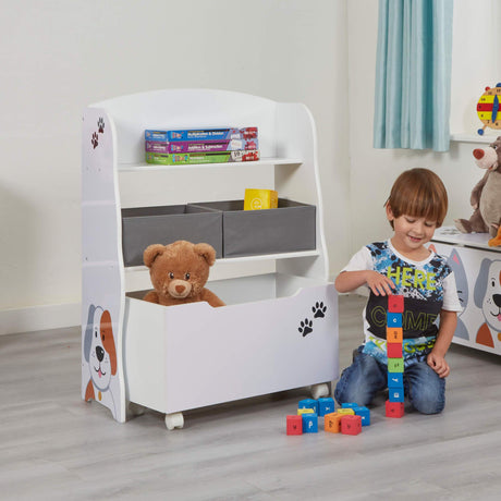 Cat & Dog Storage Unit with Rollout Toy Box - Liberty House Toys - Junior Bambinos