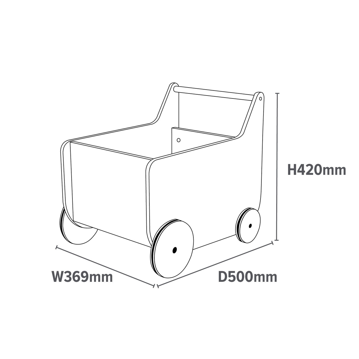 Cat & Dog Push Along Walker | Storage Cart - Liberty House Toys - Junior Bambinos