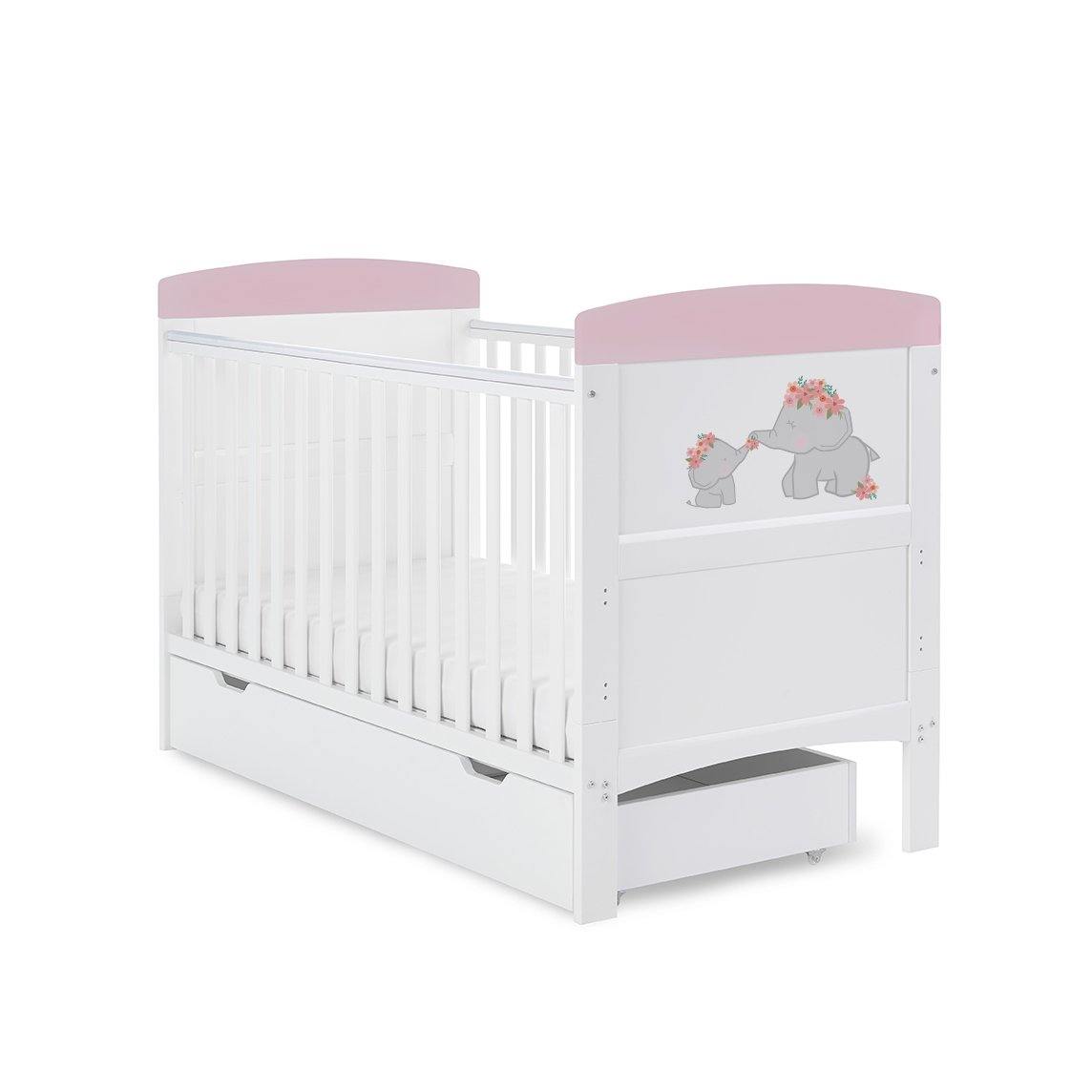 Me & Mini Me Elephants Cot Bed - Obaby - Junior Bambinos