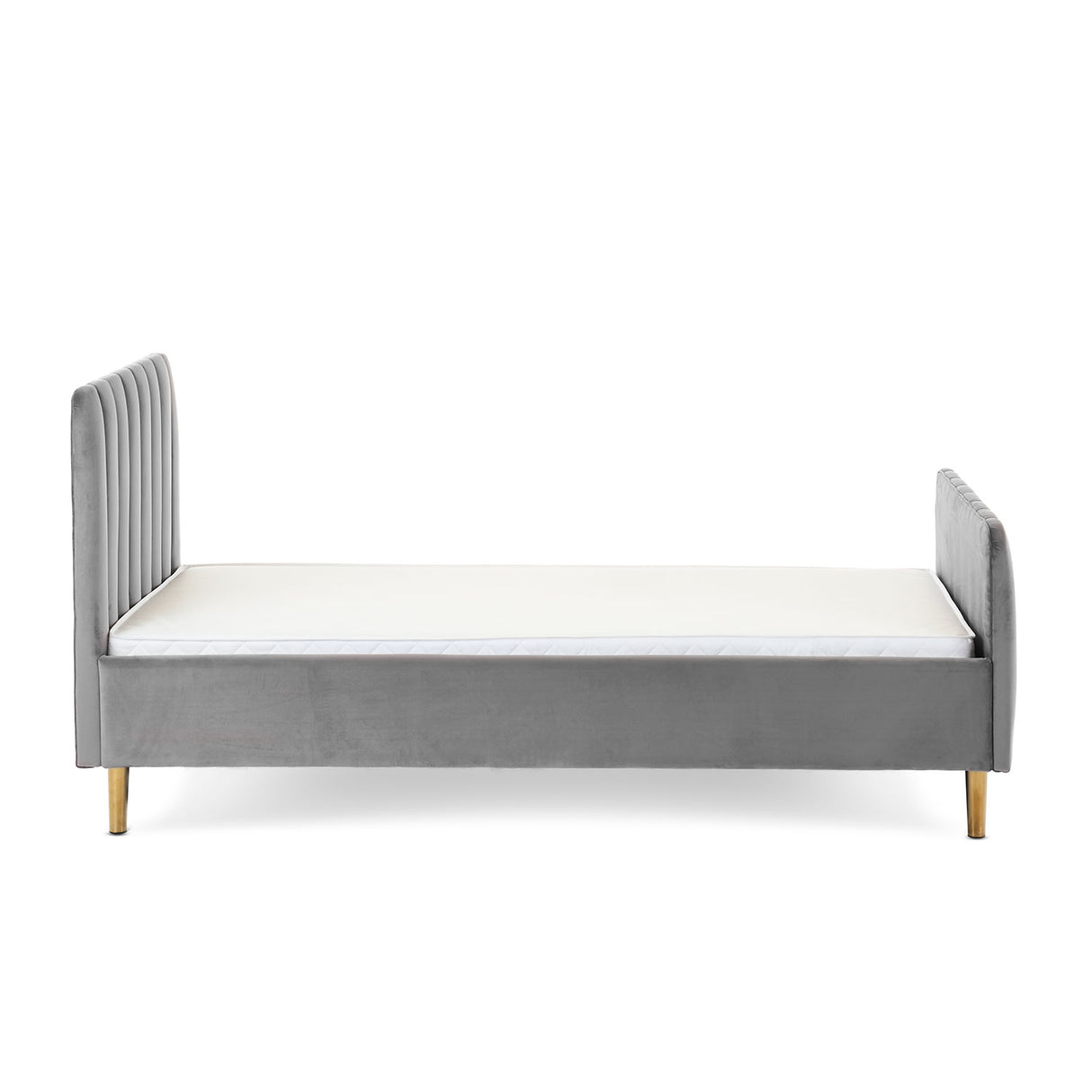 Gatsby Velvet Single Bed - Grey