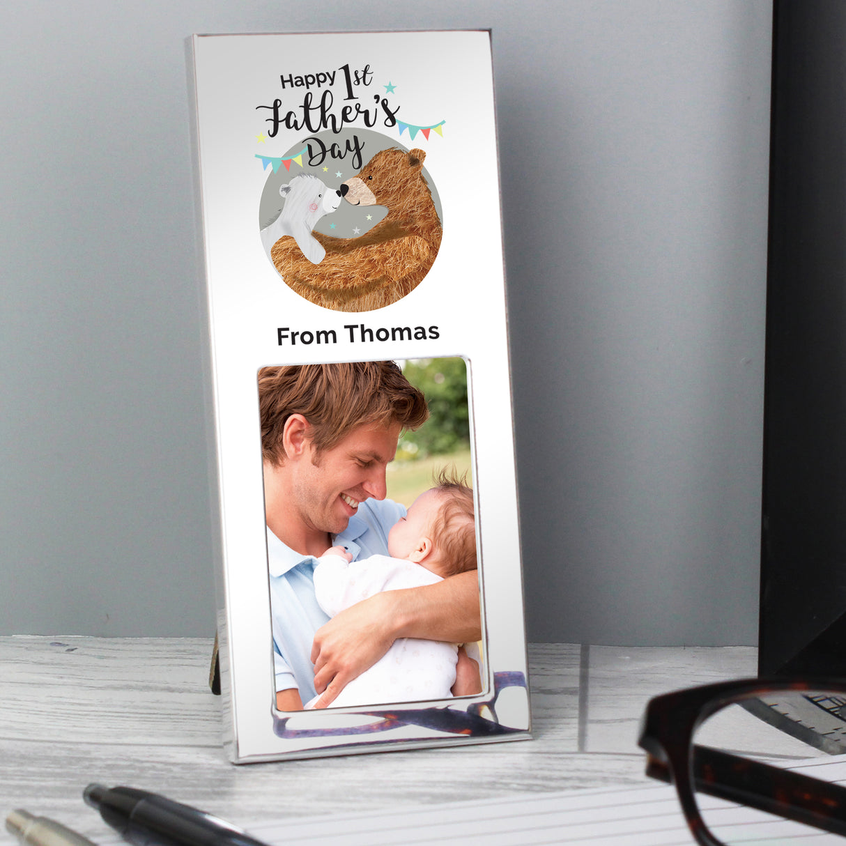 Daddy Bear - Happy 1st Father's Day Personalised Photo Frame