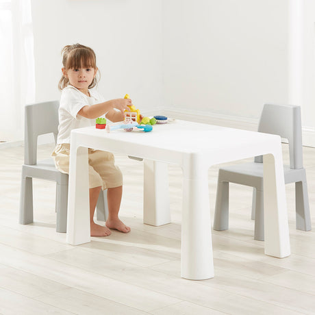 Height Adjustable Table and Chair Set - White or Grey - Liberty House Toys - Junior Bambinos