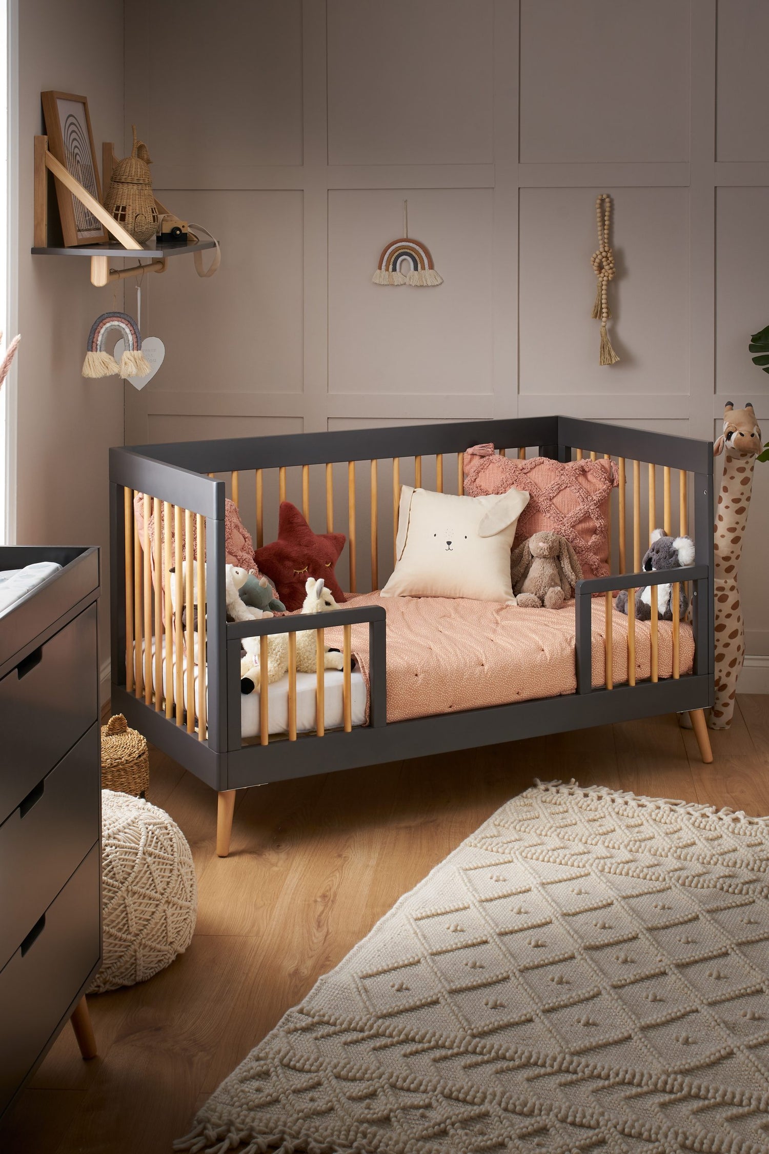 Maya 3 Piece Nursery Furniture Set - Slate & Natural
