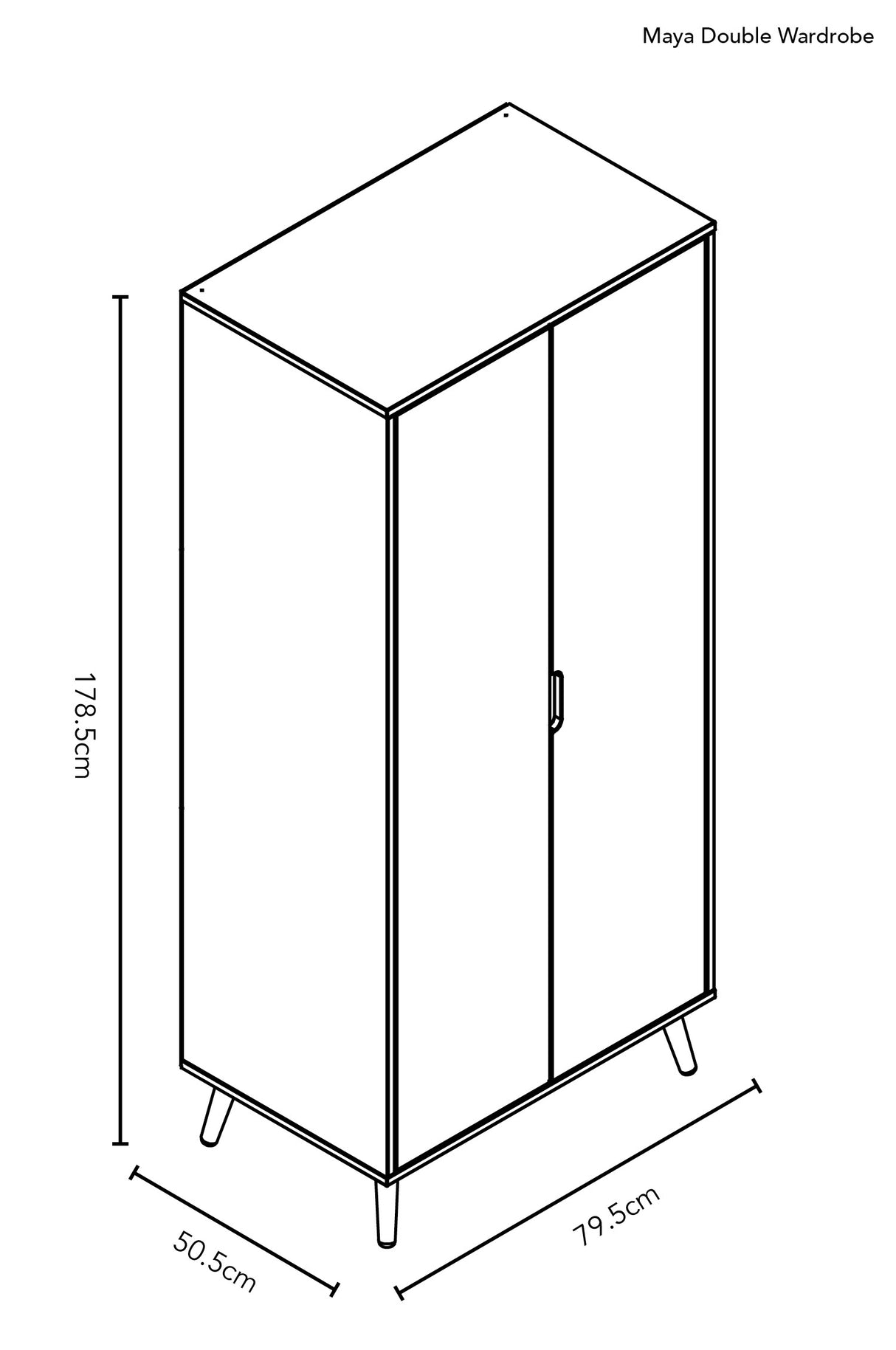 Maya Double Wardrobe - Slate & Natural