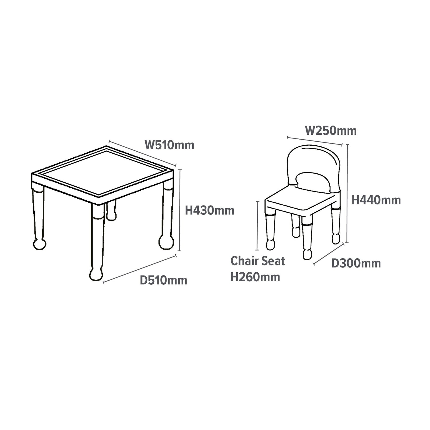 Multi-Coloured Table & 4 Chairs Set - Liberty House Toys - Junior Bambinos