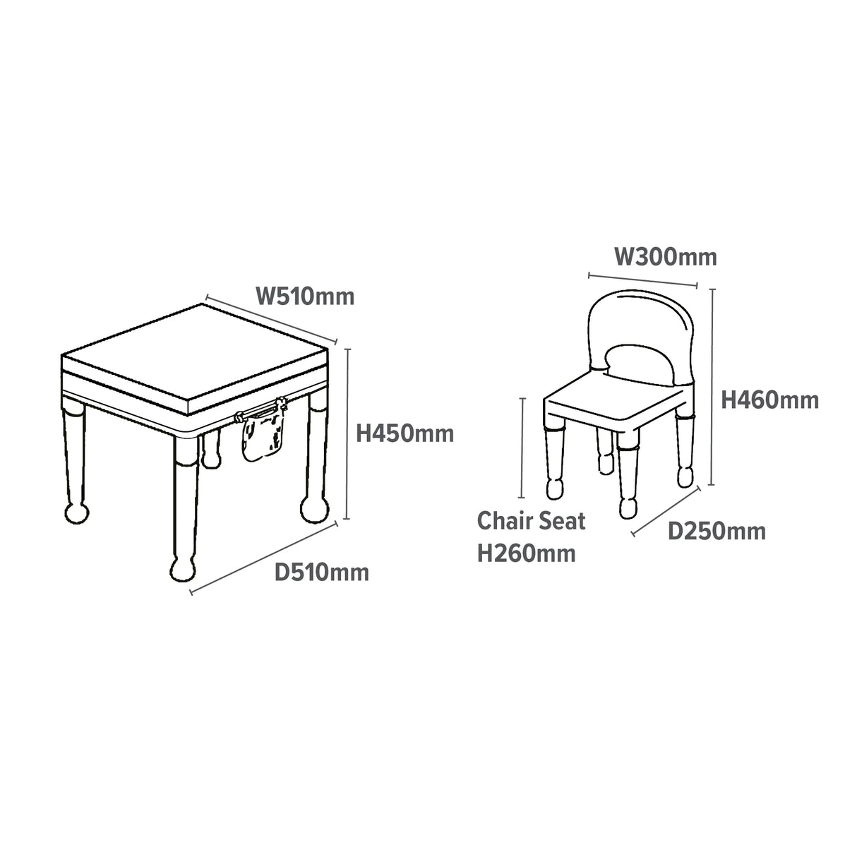 Multipurpose Activity Table & Chairs - Multi-Coloured