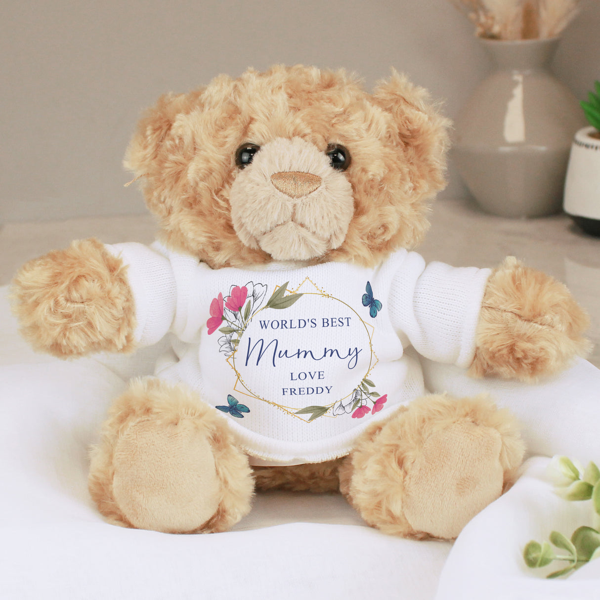 Personalised Teddy Bear - Geometric Design
